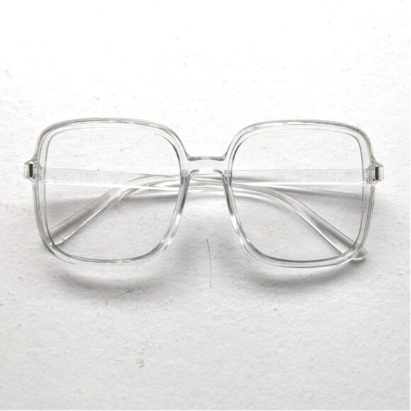 Retro Clear Square Sunglasses 70s Festival Sunnies Clean Minimalist Y2K Shades
